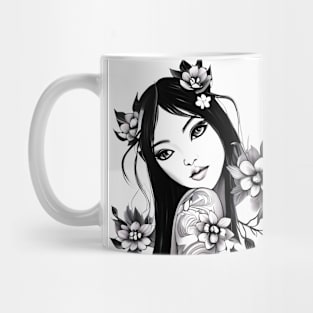 girl tatoo art flowers Mug